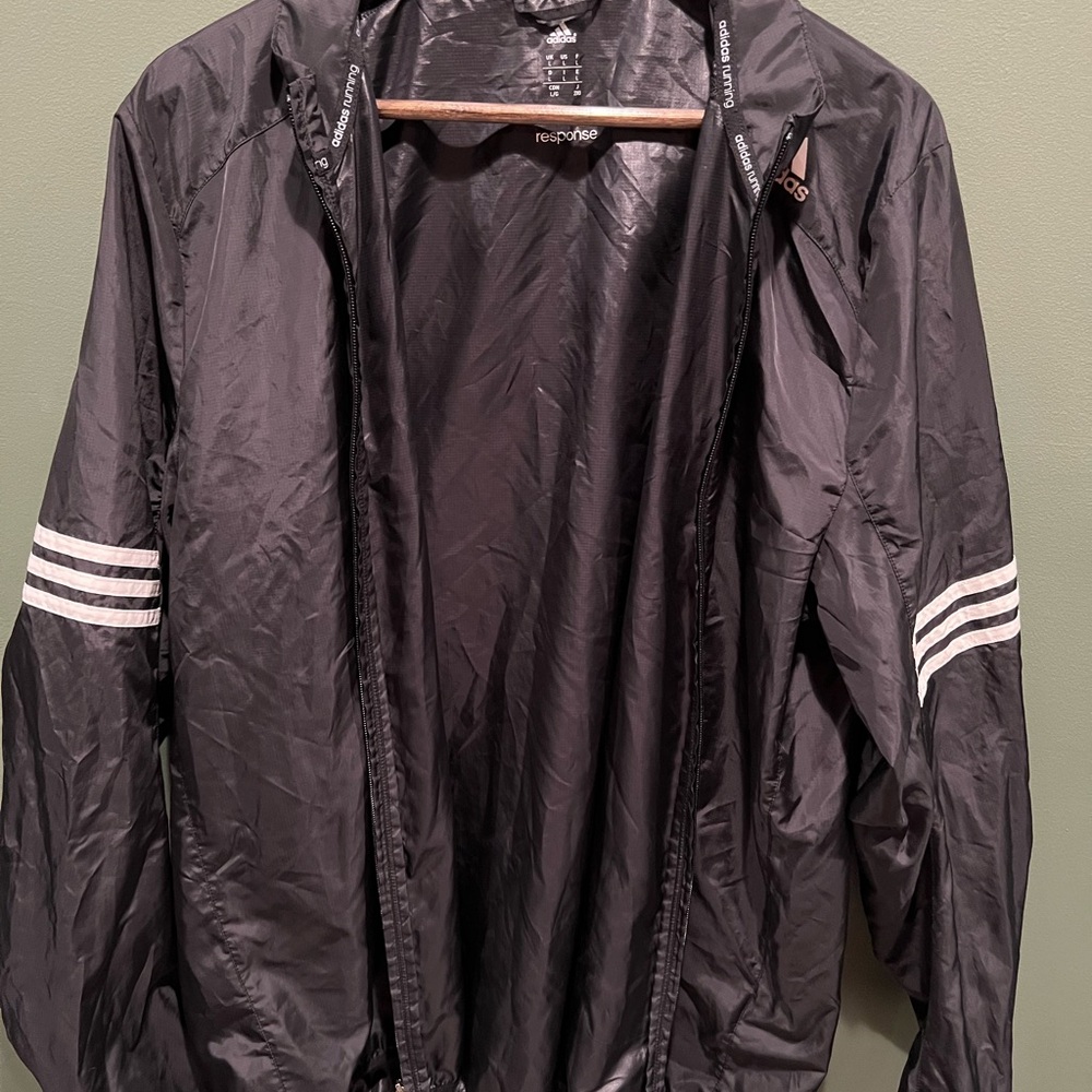 Adidas Black and White Windbreaker
